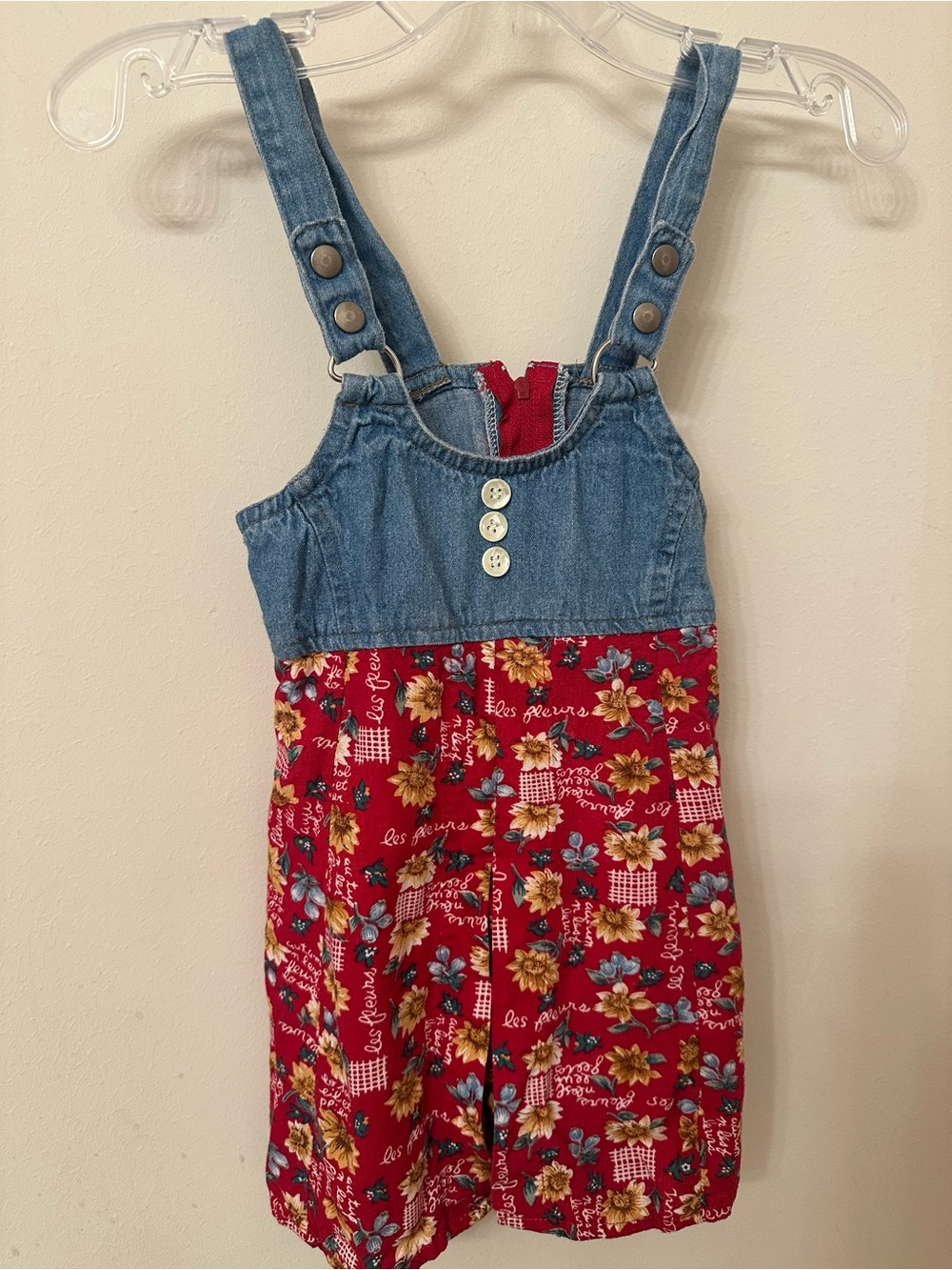 Vtg 1990’s  Chic Overalls Jumper/dress w/shorts Sunflowers Size 4 Cottage Core